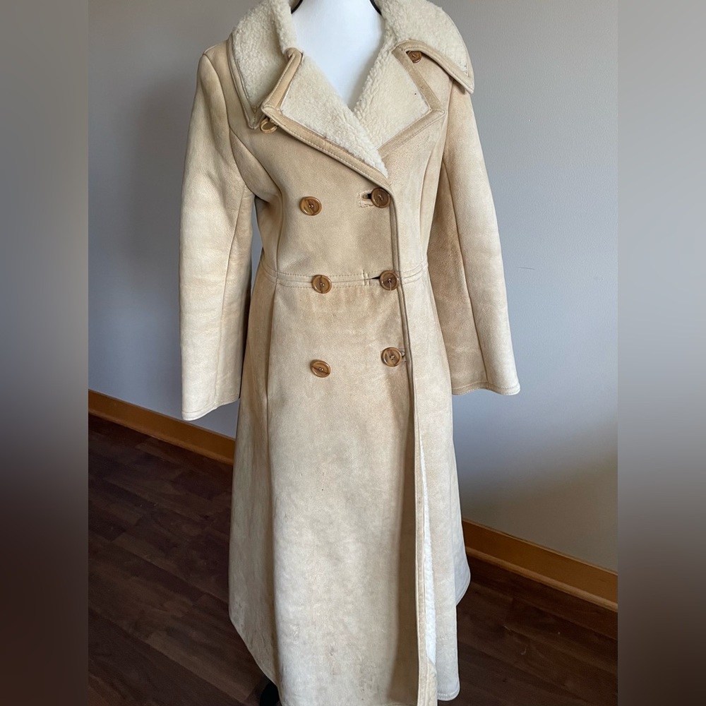 WINTER CLEARANCE! Double breasted shearling lambskin coat.